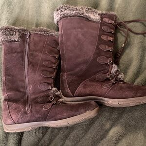 ZeroXposur Dark Brown Winter Boots with Fur Trim